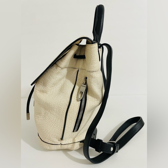 Rag & Bone Mini Pilot Drawstring Lamb Leather  Backpack White Bag - Picture 4 of 16